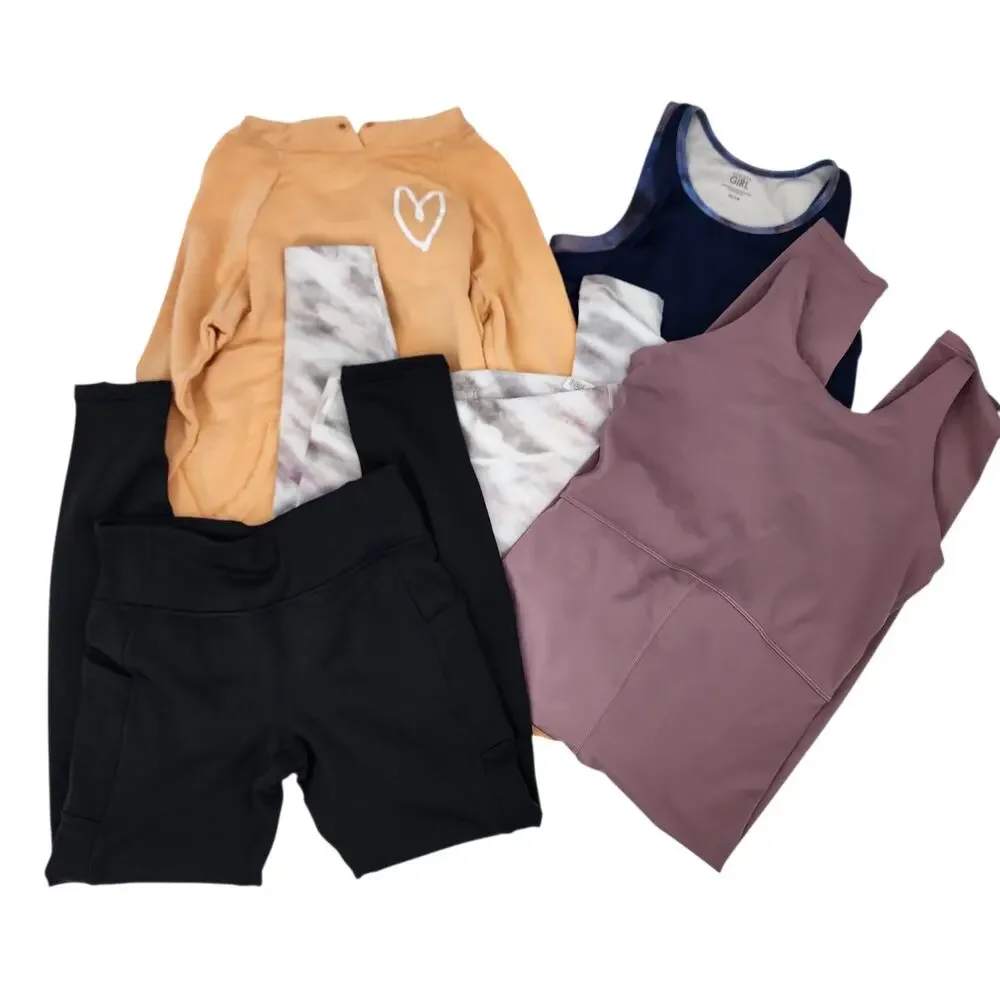 5 PC Lot Bundle Athleta Girl Tank Top, Leggings, Bodysuit & Hoodie Size XL/14